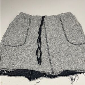 Earthbound Trading Co Medium Gray Elastic Waist Terrycloth Pull On Skirt